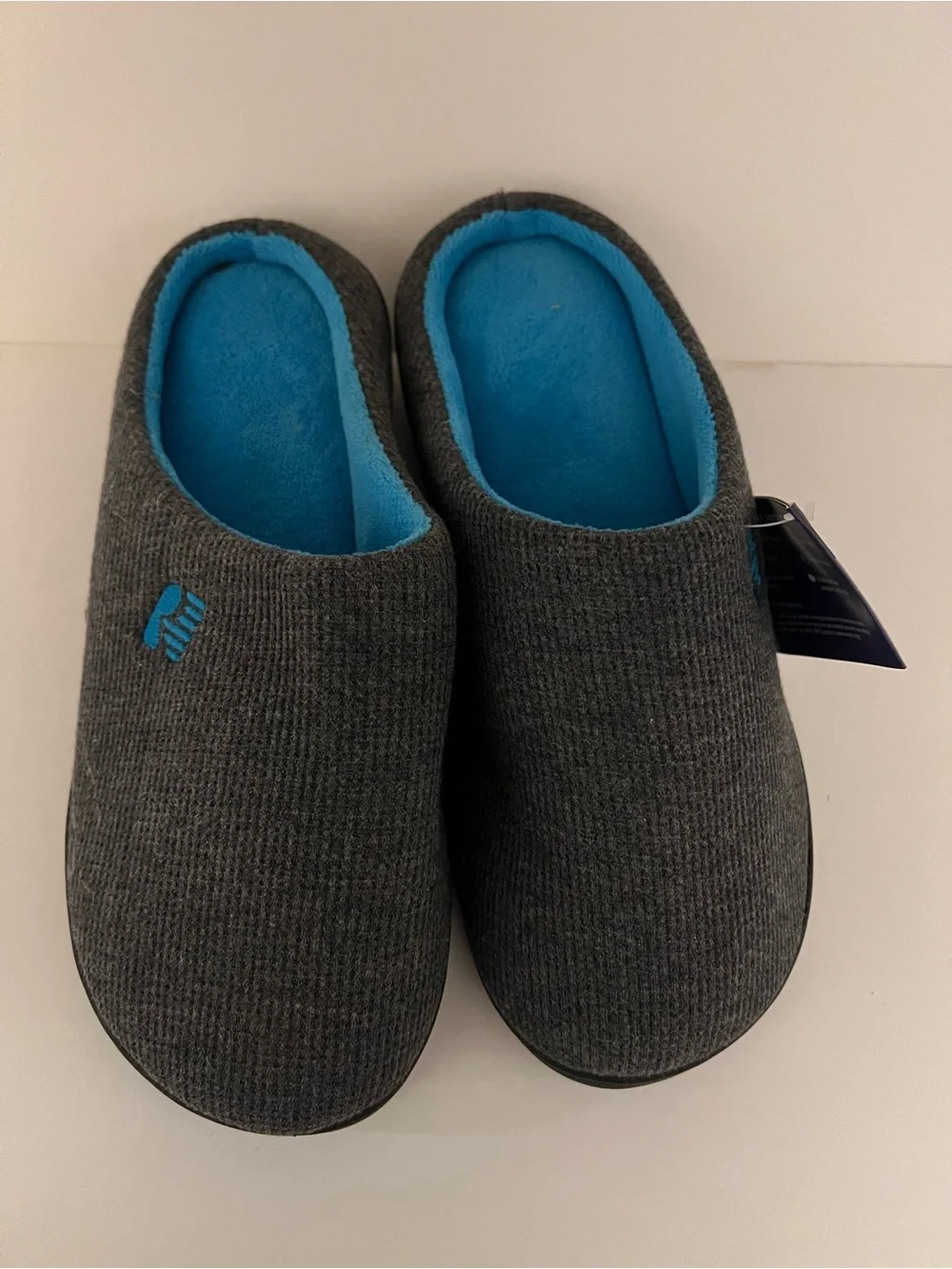 RockDove Men’s Gray Slip-On Comfort Loafers with Blue Lining